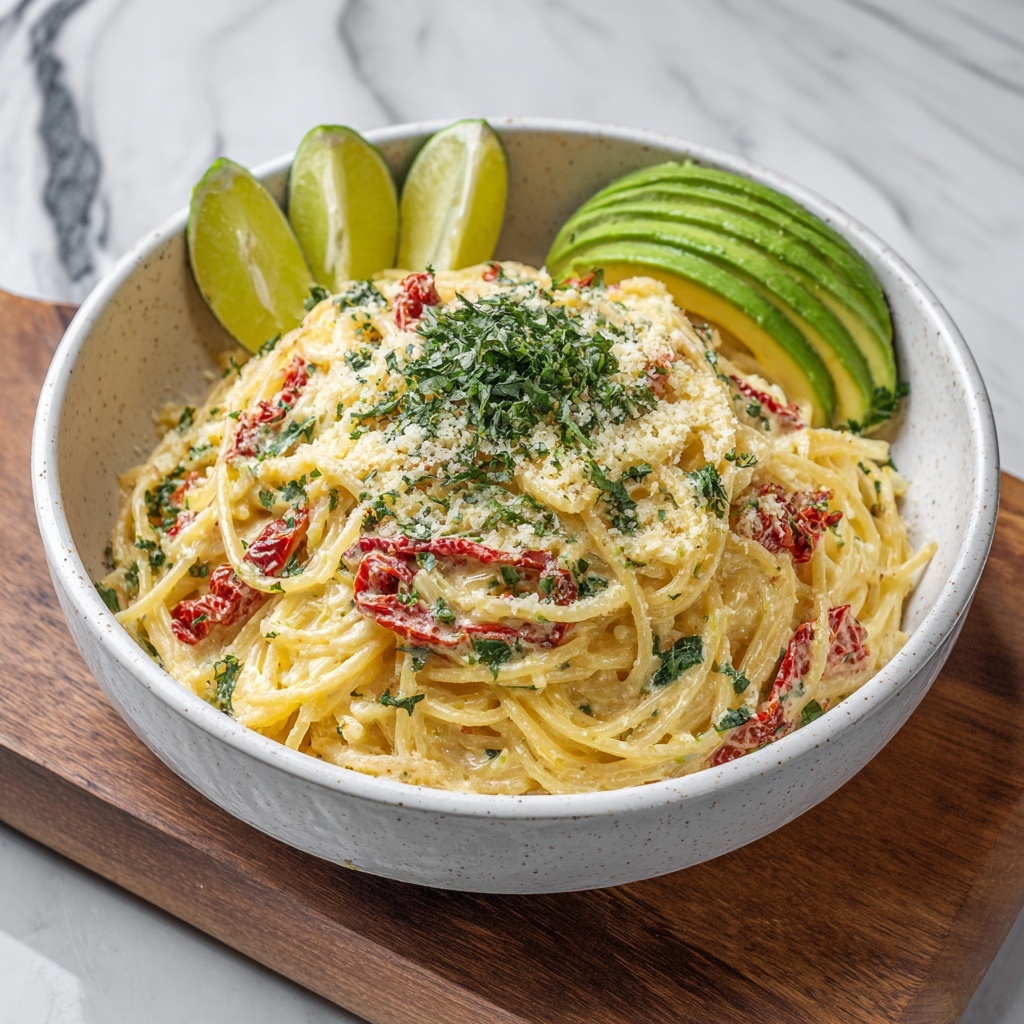 Creamy Avocado & Finger Lime Pasta: A Delicious Twist Recipe - Recipe Image