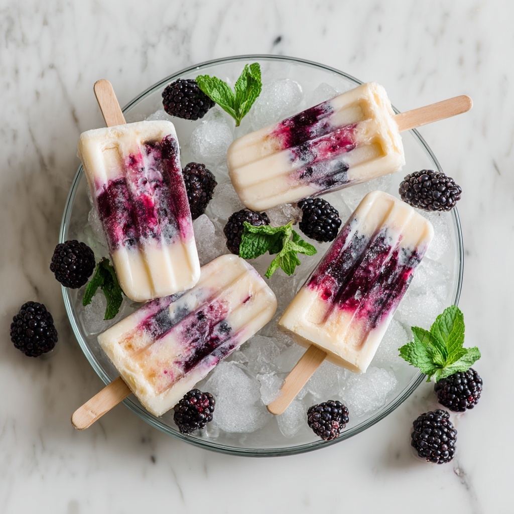 Creamy Blackberry, Pineapple and Coconut Swirl Ice Pops Recipe - Recipe Image