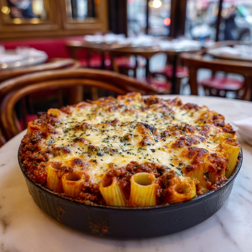 Baked Ziti with Ground Beef and Ricotta Recipe - Recipe Image