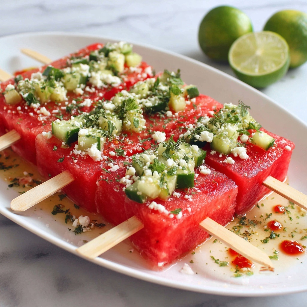 Watermelon Feta Tajín Skewers Recipe - Recipe Image