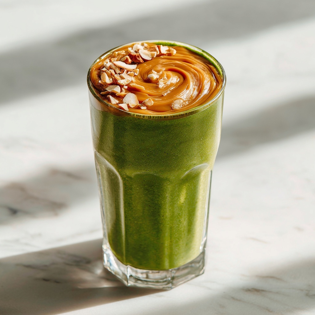 Creamy Spinach Protein Smoothie with Banana and Almond Milk Recipe - Recipe Image