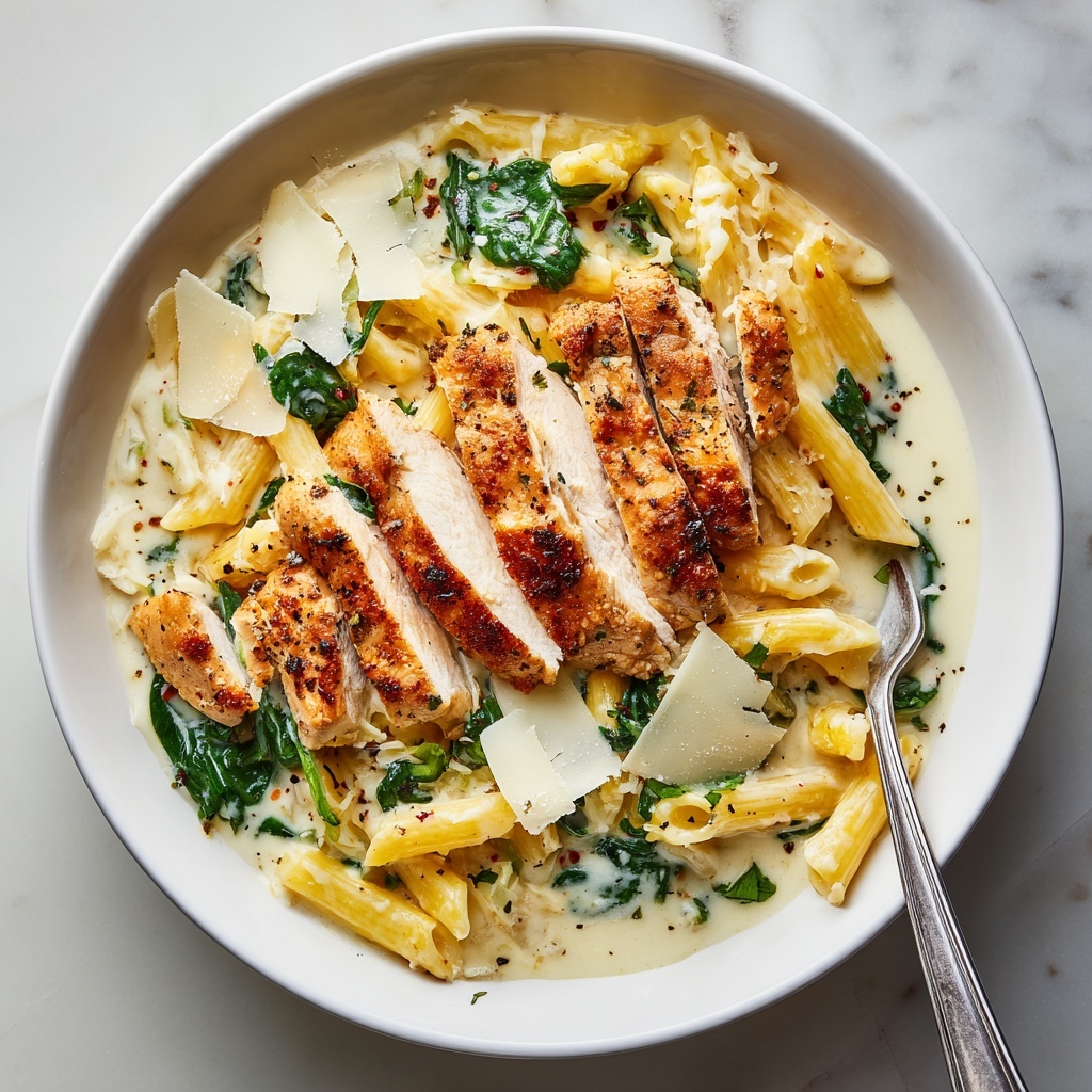 Creamy Parmesan Chicken Penne Recipe - Recipe Image