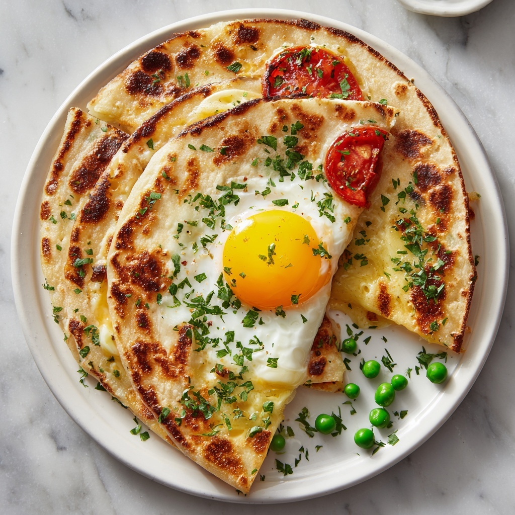 Fried Egg Quesadilla with Sliced Avocado and Fresh Herbs Recipe - Recipe Image