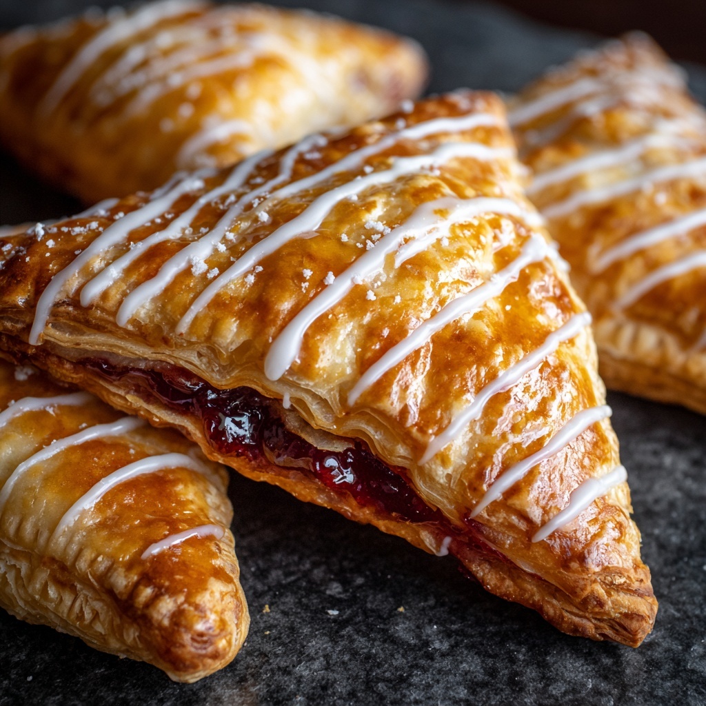 Cherry Turnovers with Cherry Pie Filling and Almond Glaze Recipe - Recipe Image