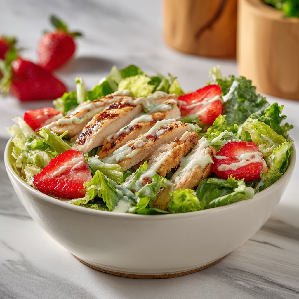 Strawberry Chicken Salad with Poppyseed and Raspberry Vinaigrette Recipe - Recipe Image