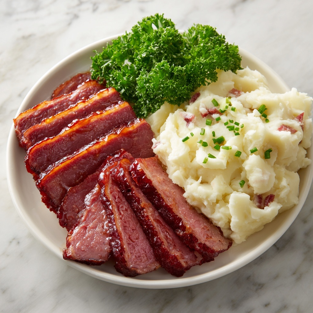 Glazed Corned Beef with Apricot and Soy Sauce Recipe - Recipe Image
