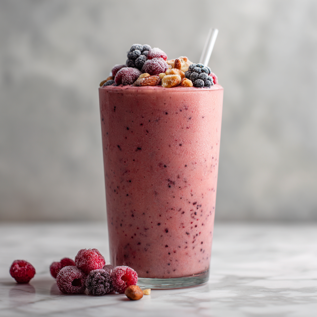 Berry Almond Smoothie: 5-Minute Nourishing Delight Recipe - Recipe Image