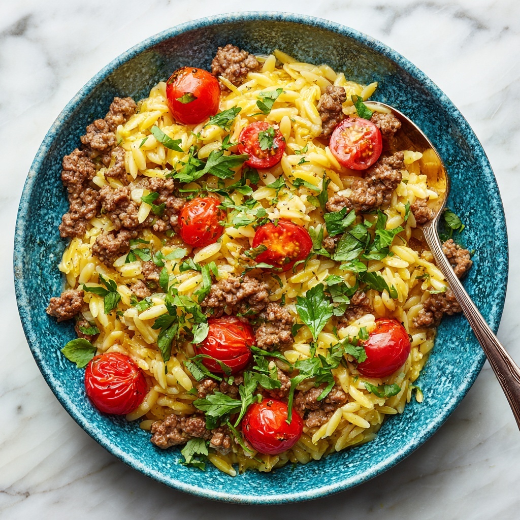 Ground Beef Orzo: A Delicious and Easy One-Pan Recipe - Recipe Image