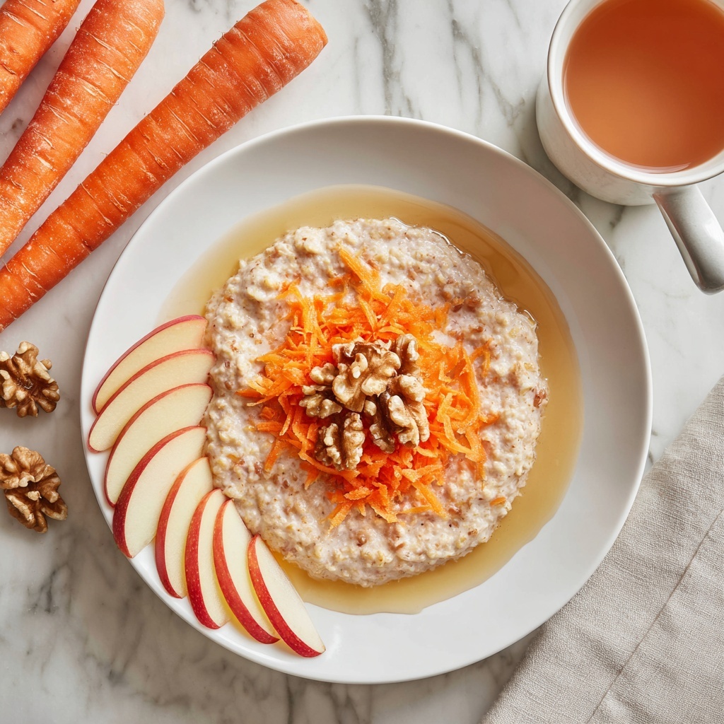 Carrot Apple Oatmeal with Cinnamon, Nutmeg, and Walnuts Recipe - Recipe Image