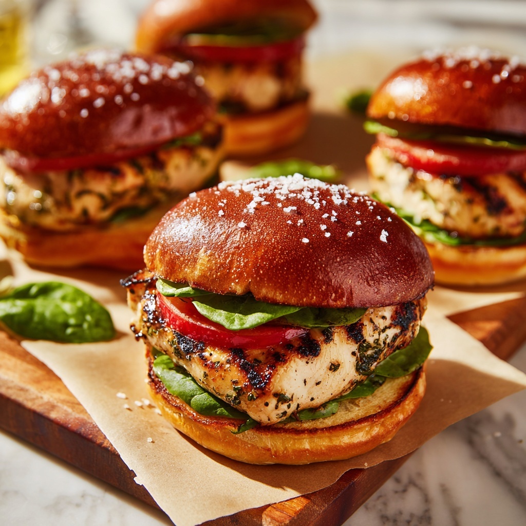 Turkey Burgers with Parmesan and Fresh Toppings Recipe - Recipe Image